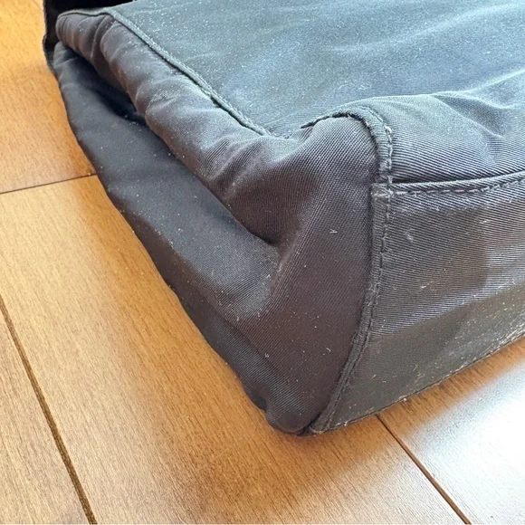 PRADA BLACK METAL HANDLE NYLON SATCHELL TOTE BAG - Picture 7 of 15